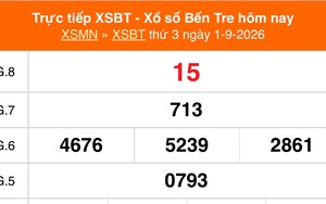 XSBT 1/9 - Kết quả Xổ số Bến Tre hôm nay 1/9/2026 - Trực tiếp XSBT ngày 1 tháng 9
