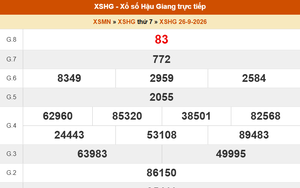 XSHG 26/9 - Kết quả xổ số Hậu Giang hôm nay 26/9/2026 - Trực tiếp XSHG ngày 26 tháng 9