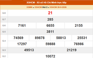 XSHCM 28/9 - XSTP thứ Hai - Kết quả xổ số Hồ Chí Minh hôm nay ngày 28/9/2026