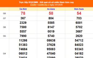 XSMN 5/9 - Kết quả xổ số miền Nam hôm nay 5/9/2026 - Trực tiếp xổ số hôm nay ngày 5 tháng 9