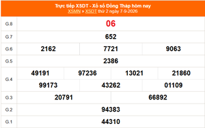 XSDT 7/9 - Kết quả xổ số Đồng Tháp hôm nay 7/9/2026 - Trực tiếp XSDT ngày 7 tháng 9