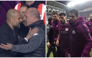 Thua Wigan, Pep Guardiola và Aguero xô xát với đối thủ