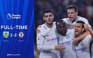 Video bàn thắng trận Burnley 1-2 Chelsea: Moses 'cứu' trận thứ 100 của Conte