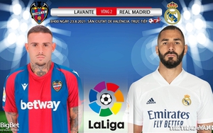 Soi kèo nhà cái Levante vs Real Madrid. BĐTV trực tiếp bóng đá Tây Ban Nha (3h00 ngày 23/8)