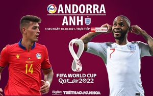 Soi kèo nhà cái Andorra vs Anh. Nhận định, dự đoán bóng đá World Cup 2022 (1h45, 10/10)