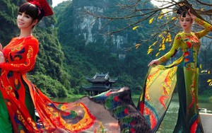 Mai Thu Huyền mặc áo dài dát vàng, khoe 'vẻ đẹp không tuổi'