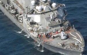 Chiến hạm Mỹ bẹp dúm, 7 thủy thủ mất tích sau vụ đâm ngoài khơi Nhật Bản