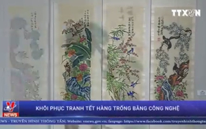 Khôi phục tranh Tết Hàng Trống bằng công nghệ