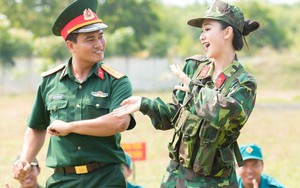 Á hậu Hà Thu lần đầu làm quân nhân