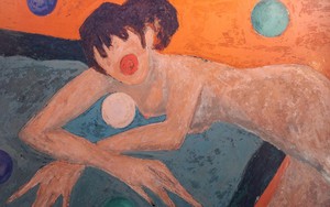 Trần Quốc Long vẽ một câu thơ của Quang Dũng