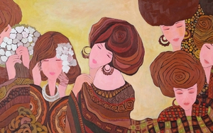 Họa sĩ 8X bày tranh vẽ phụ nữ và trẻ em Tây Bắc