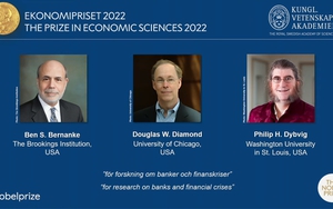 Giải Nobel Kinh tế tôn vinh nghiên cứu về ngân hàng và khủng hoảng tài chính