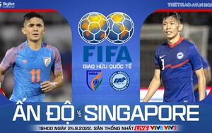 Soi kèo nhà cái Ấn Độ vs Singapore. Nhận định, dự đoán bóng đá giao hữu quốc tế (19h00, 24/9)