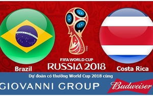 Dự đoán có thưởng World Cup 2018: Trận Brazil – Costa Rica
