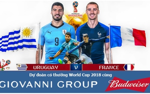 Dự đoán có thưởng World Cup 2018: Trận Uruguay – Pháp (Vòng tứ kết)