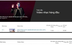 'Muộn rồi mà sao còn' đứng đầu Youtube khiến Sơn Tùng M-TP 'không biết nói gì luôn'