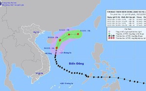 Bão số 9 đổi hướng Đông Bắc và suy yếu dần thành áp thấp nhiệt đới