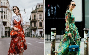 9 cách kết hợp váy liền hoa lạ mắt dành riêng cho mùa thu