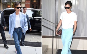 Street style áo phông trắng của Victoria Beckham suốt Tuần lễ thời trang New York 2017