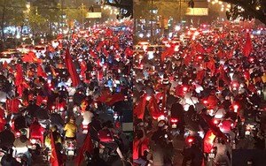 VIDEO Thắng Qatar, U23 Việt Nam vào Chung kết: Người hâm mộ đang nhuộm đỏ Hà Nội