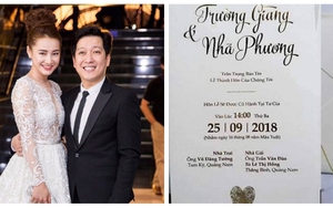 Lộ thiệp cưới được cho là của Trường Giang và Nhã Phương