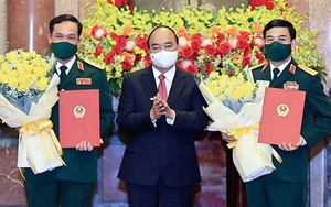 Chủ tịch nước trao quyết định thăng quân hàm Đại tướng và Thượng tướng cho lãnh đạo Bộ Quốc phòng