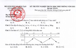 Đáp án đề thi THPT quốc gia môn Toán năm 2021