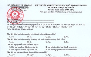 Đề thi môn Hóa học tốt nghiệp THPT quốc gia năm 2021