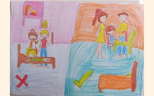 'Gia đình trong mắt em' truyền tải thông điệp ý nghĩa qua nét vẽ