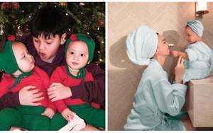 Cặp song sinh Lisa - Leon nhà Hồ Ngọc Hà siêu đáng yêu đón Giáng sinh sớm