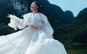 Văn Mai Hương khoe sắc giữa phong cảnh thơ mộng Ninh Bình