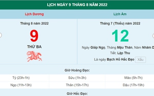 Xem lịch ngày 9 tháng 8 năm 2022 là ngày tốt hay xấu?