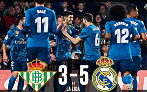 Video bàn thắng và clip highlights trận Real Betis 3-5 Real Madrid