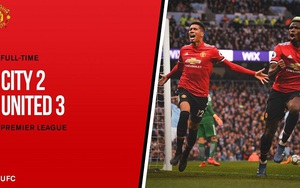 Man City 2-3 M.U: Pogba và Smalling tỏa sáng, M.U ngăn Man City đăng quang sớm