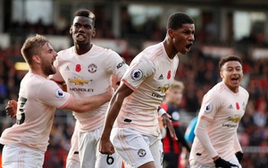 Video clip bàn thắng Bournemouth 1-2 M.U: Martial, Rashford tỏa sáng