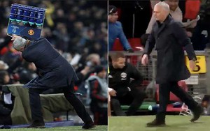 Mourinho gây sốt khi quăng giỏ đựng chai nước sau khi Fellaini ghi bàn