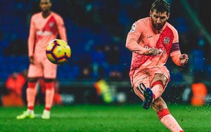 Espanyol 0-4 Barca: Messi lần đầu lập cú đúp từ đá phạt trực tiếp ở La Liga