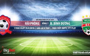 TRỰC TIẾP Hải Phòng vs Bình Dương (17h00, 26/04). Nhận định V League 2019 vòng 7