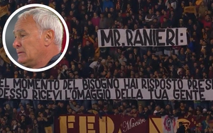 Xúc động khoảnh khắc Claudio Ranieri bật khóc khi được CĐV AS Roma tri ân