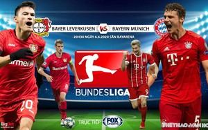 Soi kèo bóng đá Leverkusen vs Bayern Munich. Vòng 30 Bundesliga. Trực tiếp FOX Sports
