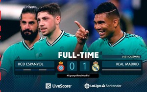 Espanyol 0-1 Real Madrid: Casemiro sắm vai người hùng, Real Madrid hơn Barca 2 điểm