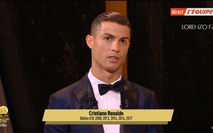 Kết quả trao giải Quả bóng vàng 2017: Ronaldo lần thứ 5 được tôn vinh!