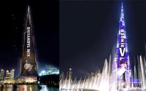 Mừng sinh nhật V BTS, ARMY thắp sáng tòa nhà cao nhất thế giới tại Dubai