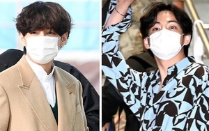 Với phong cách thời trang sang chảnh, sân bay trở thành sàn catwalk của V BTS