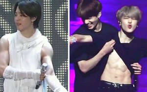 Jimin yểu điệu nhất BTS mà không ít lần thể hiện cơ bắp