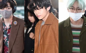 V BTS không ngừng làm fan phát cuồng với trang phục sân bay