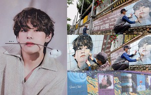 Lý do bức bích họa tặng V BTS ở quê nhà được kéo dài cả hàng chục mét
