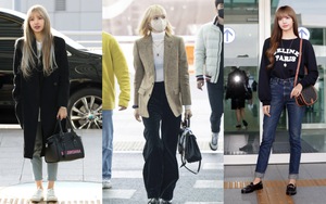 Lisa Blakpink gây thương nhớ với đa dạng vẻ ngoài sân bay
