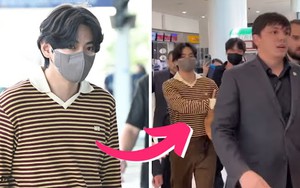 Sau chặng bay dài, phản ứng của V BTS thế nào khi bị fan vây quanh tại sân bay JFK