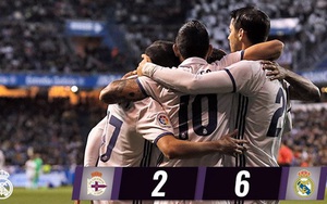 Deportivo 2-6 Real Madrid: Không BBC, Real vẫn thừa sức thắng kiểu tennis bằng đội hình B